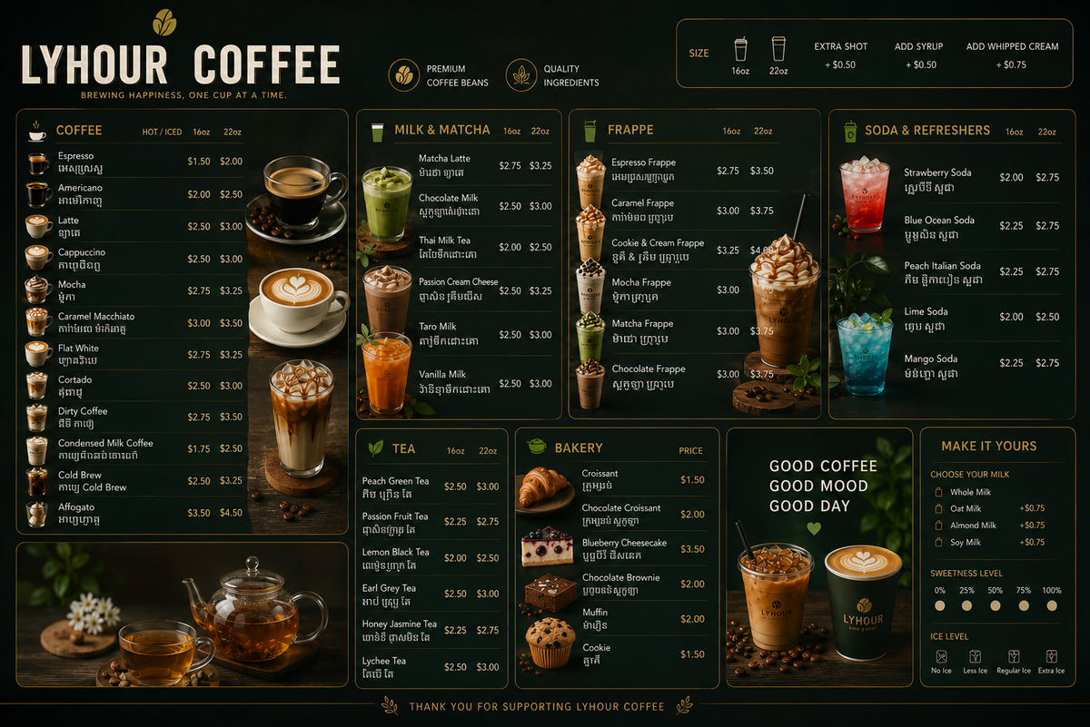 LYHOUR COFFEE MENU